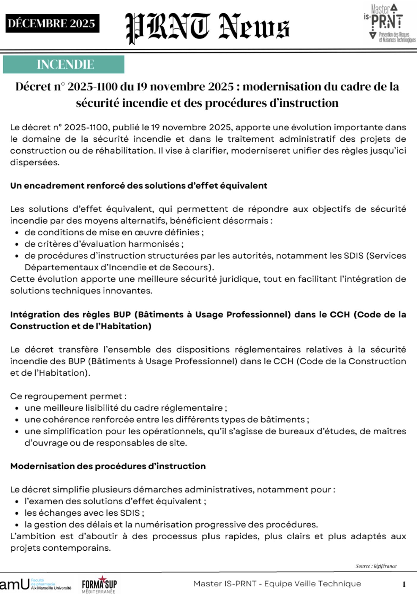 Projet tutoré : Veille Réglementaire décembre 2025