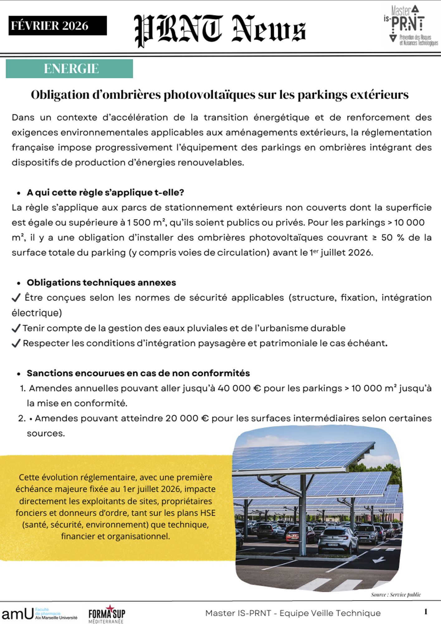 Projet tutoré : Veille Réglementaire février 2026